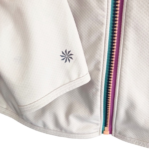 Athleta Girl Jacket Stunner Shade White Multicolored Zipper Size Large 12 - Picture 4 of 12